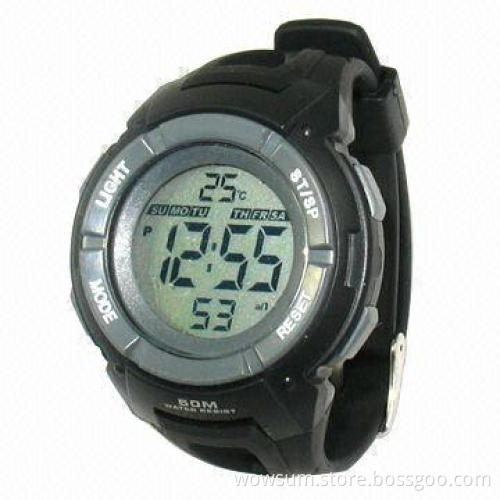 Multifunction Watch with Digital Thermometer, Compliant with CE Standard and RoHS Directives